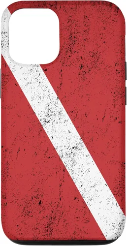Vista 26 de Bandera de buceo para iPhone 16 para buceadores con funda de efecto envejecido