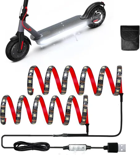 Vista 11 de Keiurot Led Lights for Scooter Night Riding Electric Scooter LED Strip Light Led Light Strips 5V Flashing Mode for Outdoor