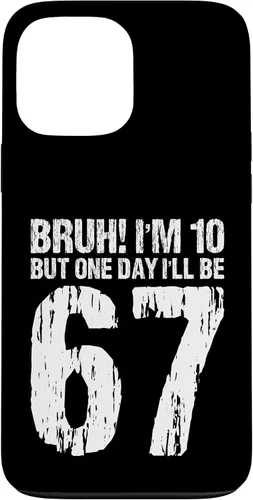 Vista 24 de Bruh I'm 10 But One-Day I'll Be 67 Retro 10th Birthday Kids Case for iPhone 17