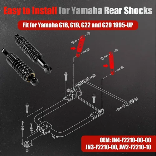 Vista 6 de Amortiguadores de choques Yamaha para carrito de golf traseros de alta resistencia para carritos de golf Yamaha a gas y eléctricos G29 Drive, G22
