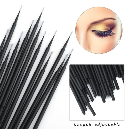 Vista 6 de G2PLUS 200 microhisopos excelentes, microhisopos de alta gama para extensiones de pestañas, microaplicador para maquillaje y cuidado personal (negro)