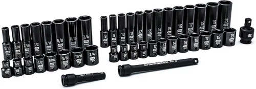 Vista 2 de GearWrench 84916N juego de llaves de impacto SAE/métrico 3/8 pulgadas (44 piezas)