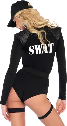 Vista 2 de Disfraz para mujer Equipo SWAT XS Negro