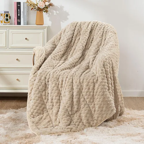 Vista 12 de Mr. Sandman Mantas con peso para adultos, tamaño matrimonial, 10 libras, manta cálida de forro polar Sherpa para dormir y calmar, manta de cama