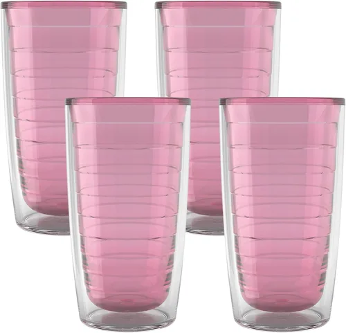 Vista 55 de Tervis Vaso aislado de mesa transparente y colorido fabricado en Estados Unidos con doble pared, taza de viaje que mantiene las bebidas frías