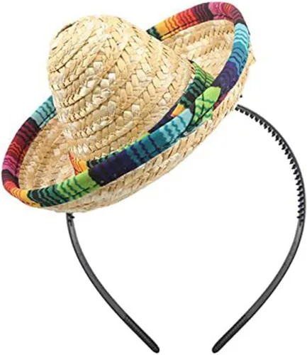 Vista 6 de NUEAYMS Sombrero con diadema para festivales mexicanos, accesorios de fotografía para adultos y niños, fiesta de carnavales, disfraz