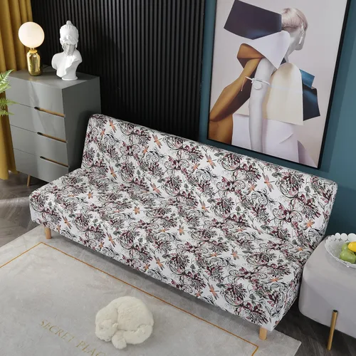 Vista 3 de Beacon Pet Funda estampada para futón, fundas elásticas para sofá cama, tamaño matrimonial, individual, queen, sin brazos, fundas protectoras