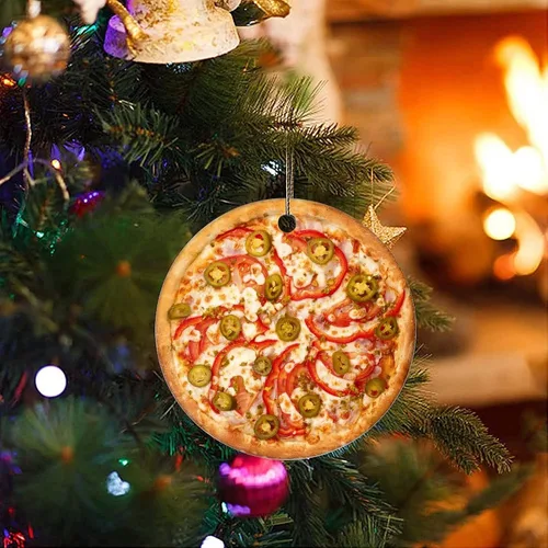Vista 3 de Cheyan Adorno de Navidad para foto de comida, adorno de árbol de Navidad para decoración del hogar, decoración del hogar, adorno de porcelana