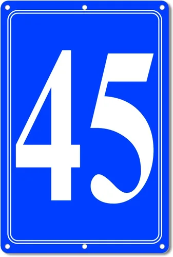 Vista 33 de Premium Aluminum Number Signs, Metal 12" X 8" Blue Numbered Sign Outdoor for Parking Lots, Floor, Dock, Court, Aisle, Field, High Visibility, No