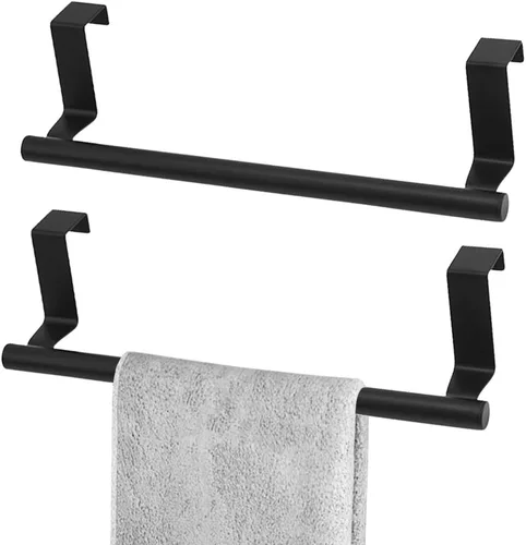 Vista 10 de Toallero para puerta de gabinete, toallero de cocina para gabinete, soporte para toallas de cocina de acero inoxidable, colgador de toallas de mano
