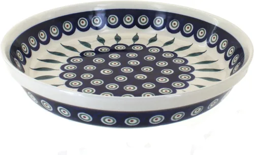 Vista 5 de Plato para pastel de tulipán azul de cerámica polaca de rosa azul