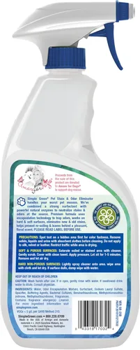 Vista 2 de Simple Green Eliminador de manchas y olores de mascotas 32 oz