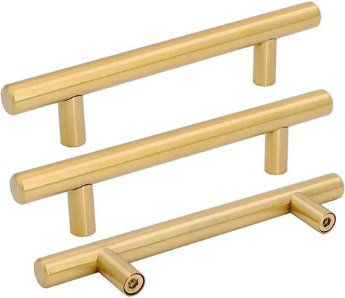 Vista 21 de Goldenwarm Paquete de 15 manijas doradas de 2-1/2 pulgadas, tiradores de gabinete de latón cepillado, manijas doradas para cajones de cocina