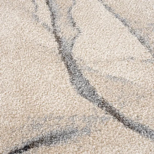Vista 8 de Abani Alfombra contemporánea en capas gris y beige para comedor, de alta calidad, no desprende pelusa, 4 x 6 pies, diseño moderno