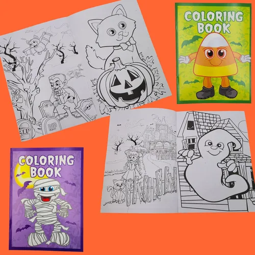 Vista 9 de The Dreidel Company Libros para colorear de Halloween (paquete de 12) recuerdos de fiesta para niños, relleno de bolsas de golosinas de Halloween