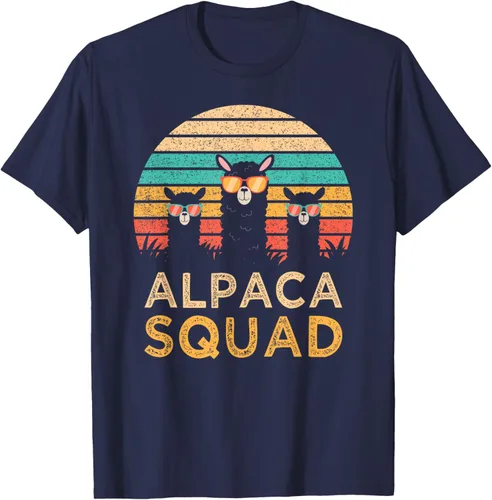 Vista 72 de Divertidas gafas de sol de escuadrón de alpaca Cool Alpacas Vintage Gift T-Shirt, Negro, S