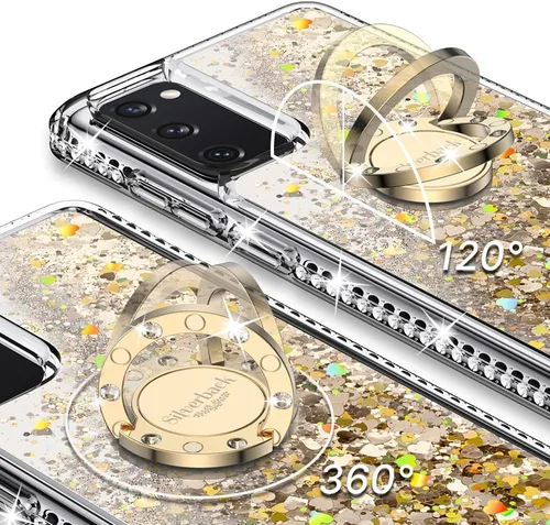 Vista 3 de Silverback - Carcasa para Samsung Galaxy S20 FE con soporte de anillo, color dorado transparente