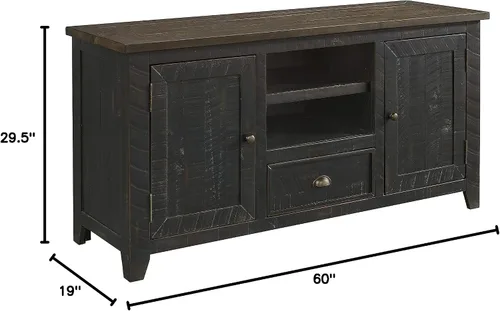 Vista 11 de Martin Svensson Home Monterey - Soporte para TV, color negro con tapa marrón
