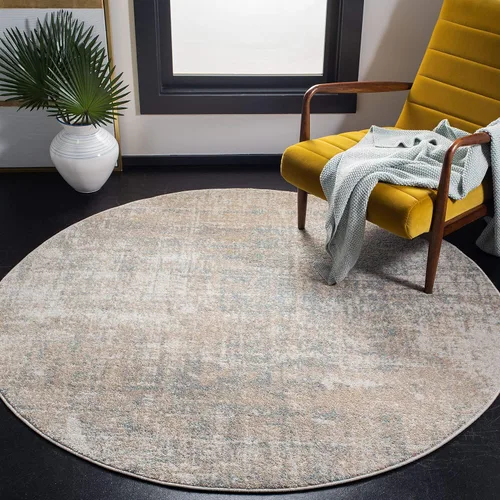 Vista 20 de SAFAVIEH Adirondack Collection - Alfombra de pasillo de 2 pies 1 pulgada x 8 pies, beige y pizarra, diseño abstracto moderno, no desprende pelusa