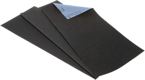 Vista 5 de 3M Papel de lija de tela Emery, para lijar superficies metálicas, 3 hojas, 3.67 x 9 pulgadas, abrasivos de grano surtidos, papel de lija