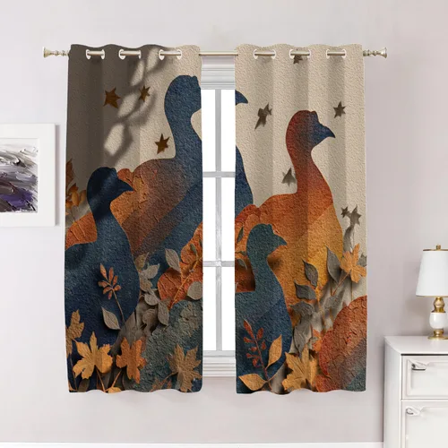 Vista 28 de Maritime Ocean Blackout Tier Curtains, Anchors Nautical Art Half Window Drapes for Kitchen with Rod Pocket,Room Darkening 2 Pack 26X24 Inches