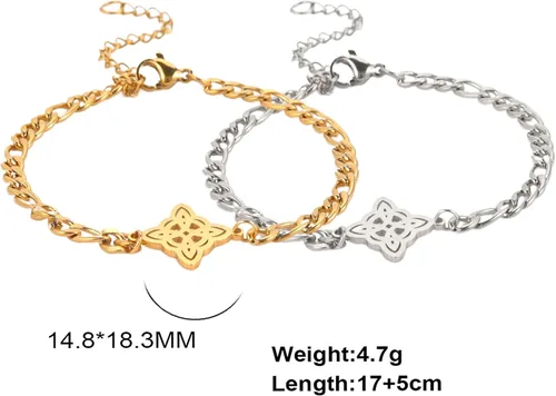 Vista 19 de Pulsera de nudo de bruja, nudo celta, símbolo de Wicca pagana, nudo mágico, pulsera de joyería de brujería, pulsera de acero inoxidable ajustable