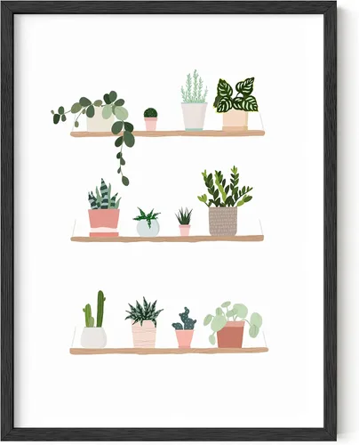 Vista 14 de HAUS AND HUES Arte de pared con estampado bohemio de mediados de siglo, póster minimalista moderno y estampado bohemio neutro, pintura de hojas