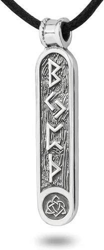 Vista 16 de Viking Rune Formula Pendant Necklace for Men Women - 925 Sterling Silver - Norse Nordic Celtic Jewelry - Runes Protection Amulet - Matching