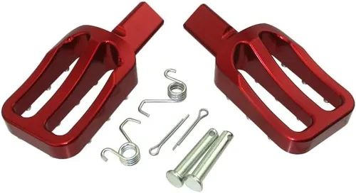 Vista 4 de Estriberas de aluminio CNC rojo para bicicleta de cross de fabricación china, 50 cc, 70 cc, 90 cc, 110 cc, 125 cc, 140 cc, 150 cc, 160 cc