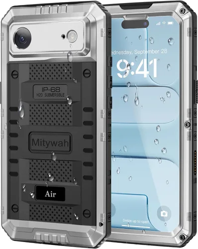 Vista 102 de Mitywah Funda impermeable para iPhone 7/iPhone 8 / iPhone SE 2020, funda de metal resistente de grado militar, protección de cuerpo completo
