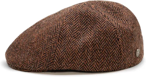 Vista 7 de Sterkowski Rusty Harris Tweed Gorra plana para hombres y mujeres Clásico 6 paneles cálido transpirable pico de pato