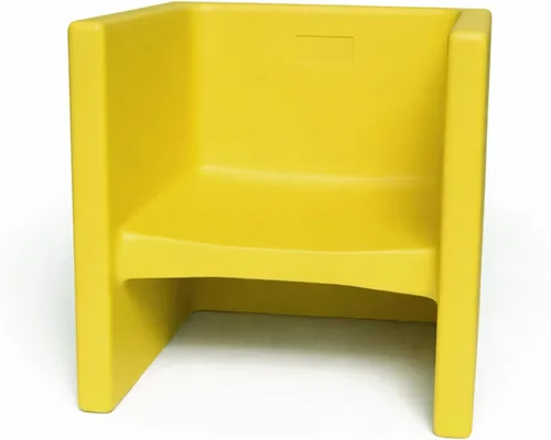 Vista 13 de Children's Factory Silla cúbica 3 en 1 para niños, muebles de aula de asientos flexibles, paquete de 1, almendra Polyethylene Toddler Outdoor