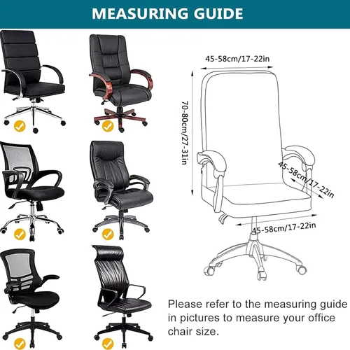 Vista 2 de Funda elástica con estampado para silla de computadora, fundas duraderas con cremallera para silla de oficina, fundas elásticas para silla de 16
