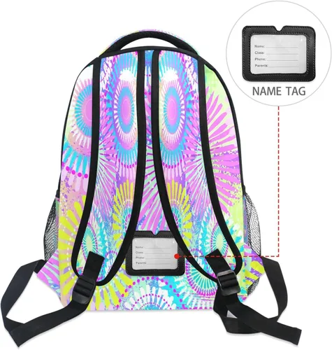 Vista 6 de Kcldeci Mochila para niños pequeños, para escuela, niñas, flores, coloridas, para niños, niñas, bolsas escolares, mochila para libros de primaria