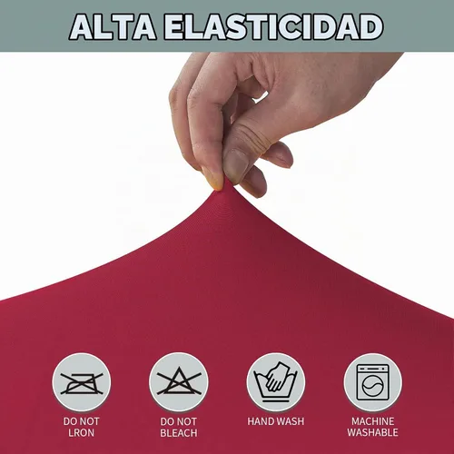 Vista 7 de CWK - Funda de mesa de elastano elástica impermeable de 4 pies para mesas rectangulares - Mantel elástico ajustable para mesas plegables, tela
