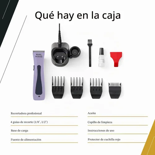 Vista 6 de Wahl Professional Sterling Mag - Batería de iones de litio con motor giratorio inalámbrico Lightweight Ultra Quiet Trimmer for Hair, Beard & Neck
