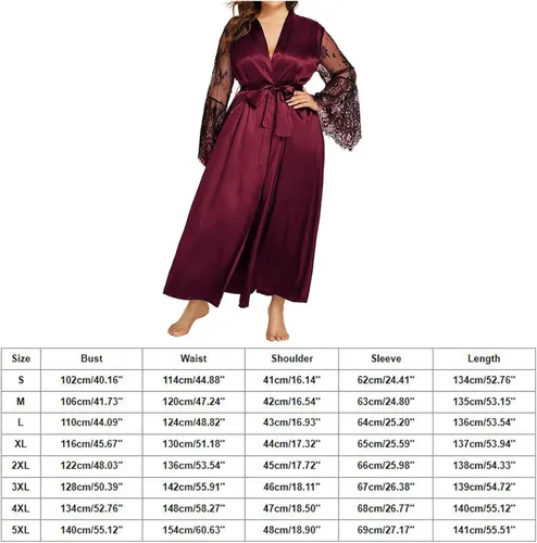 Vista 3 de RTRDE Pijama sexy para mujer, camisón de satén de encaje, camisón de dormir