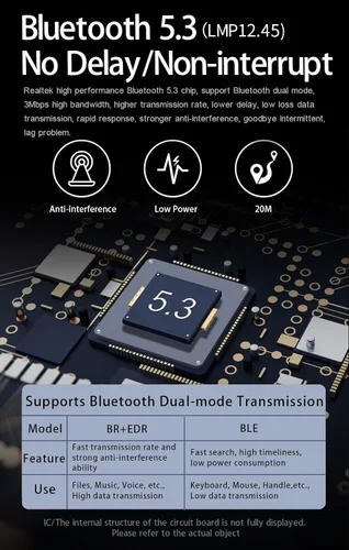 Vista 3 de Adaptador USB Bluetooth 5.3 para PC, compatible con Windows 11/10/8.1/7,5.3+EDR Bluetooth transmisor receptor inalámbrico para escritorio, portátil