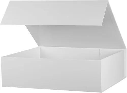 Vista 11 de Caja de regalo negra extragrande de 19 x 16 x 6 pulgadas, enorme caja rectangular plegable con tapa cierre magnético para propuesta de padrino