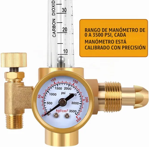 Vista 5 de Argón/CO2 MIG TIG Medidor de Flujo Regulador de Gas Indicador de Soldadura de Gas