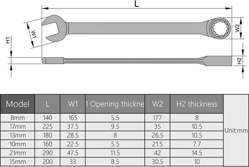 Vista 5 de Utoolmart Llave combinada de trinquete, llave combinada de trinquete de extremo abierto de 0.315 in, métrica, construcción de acero al cromo Acero