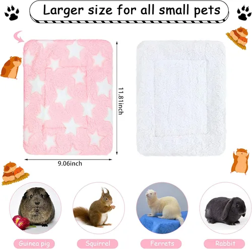 Vista 2 de Jetec 4 Piezas Almohadillas para Orina de Conejillo de Indias Lavables 10 x 11 Pulgadas Almohadillas de Cama de Conejillo de Indias Camas de Felpa