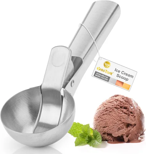 Vista 10 de Cuchara Premium para Helado con Gatillo, Cuchara para Helado de Acero Inoxidable, Cuchara de Metal Resistente para Helado Apta para Lavavajillas