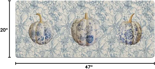 Vista 2 de Tapete de baño con diseño de flores y azulejos de calabazas para bañera, antideslizante, de secado rápido y absorbente, de tierra de diatomeas