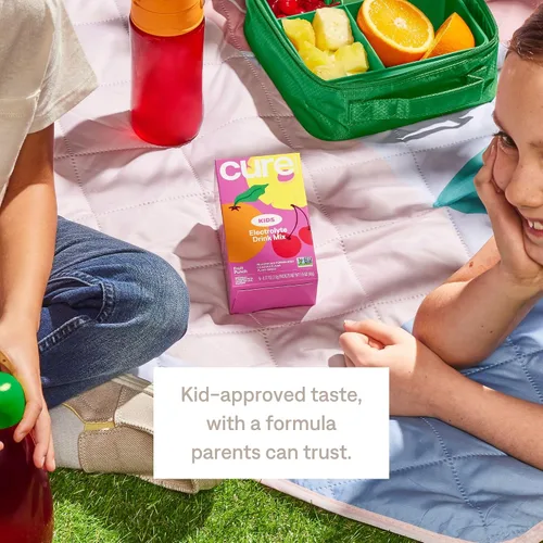 Vista 4 de Cure Hydration - Mezcla de bebida de electrolitos para niños Fórmula rehidratante pediátrica a base de plantas Sin azúcar añadida, FSA-HSA, sin