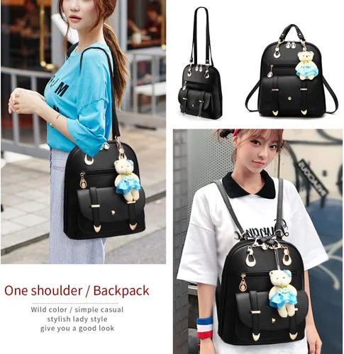 Vista 6 de ZIRUNG - Mochila de gran capacidad, bolso de hombro de cuero, linda mini mochila para mujer