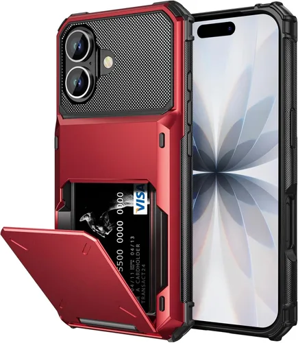 Vista 13 de Vofolen Funda compatible con iPhone 12, cartera 5G, 4 ranuras para tarjetas, tarjetero con bolsillo oculto, doble capa, cubierta trasera protectora