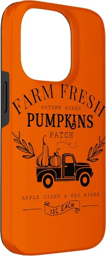 Vista 3 de Funda de otoño vintage para iPhone 14 Pro Farm Fresh Pumpkin