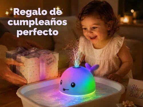 Vista 8 de Gigilli Juguetes de baño para bebés, rociador de juguete de baño de ballena Azul