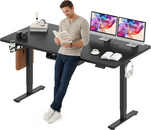 Vista 14 de SANODESK Escritorio Eléctrico de Pie de 40 x 24 pulgadas, Superficie de Una Pieza, Escritorio de Altura Ajustable con Controlador de 6 Botones Marco